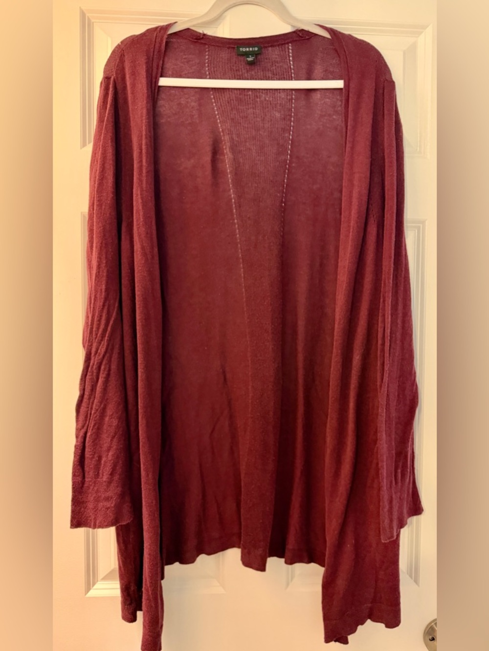 torrid | Open-Front Cardigan | Wine | size 1 ( 14/16/1x)